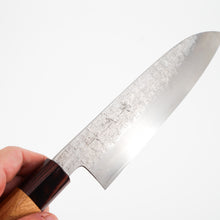 Load image into Gallery viewer, Sakai Kikumori x Nakagawa Ginsan Tsuchime Santoku 170mm
